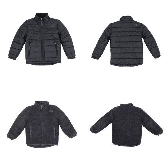 The North Face Mount Chimborazo Reversible Fleece Jacket Boys XXS Black Puffer - Picture 1 of 11